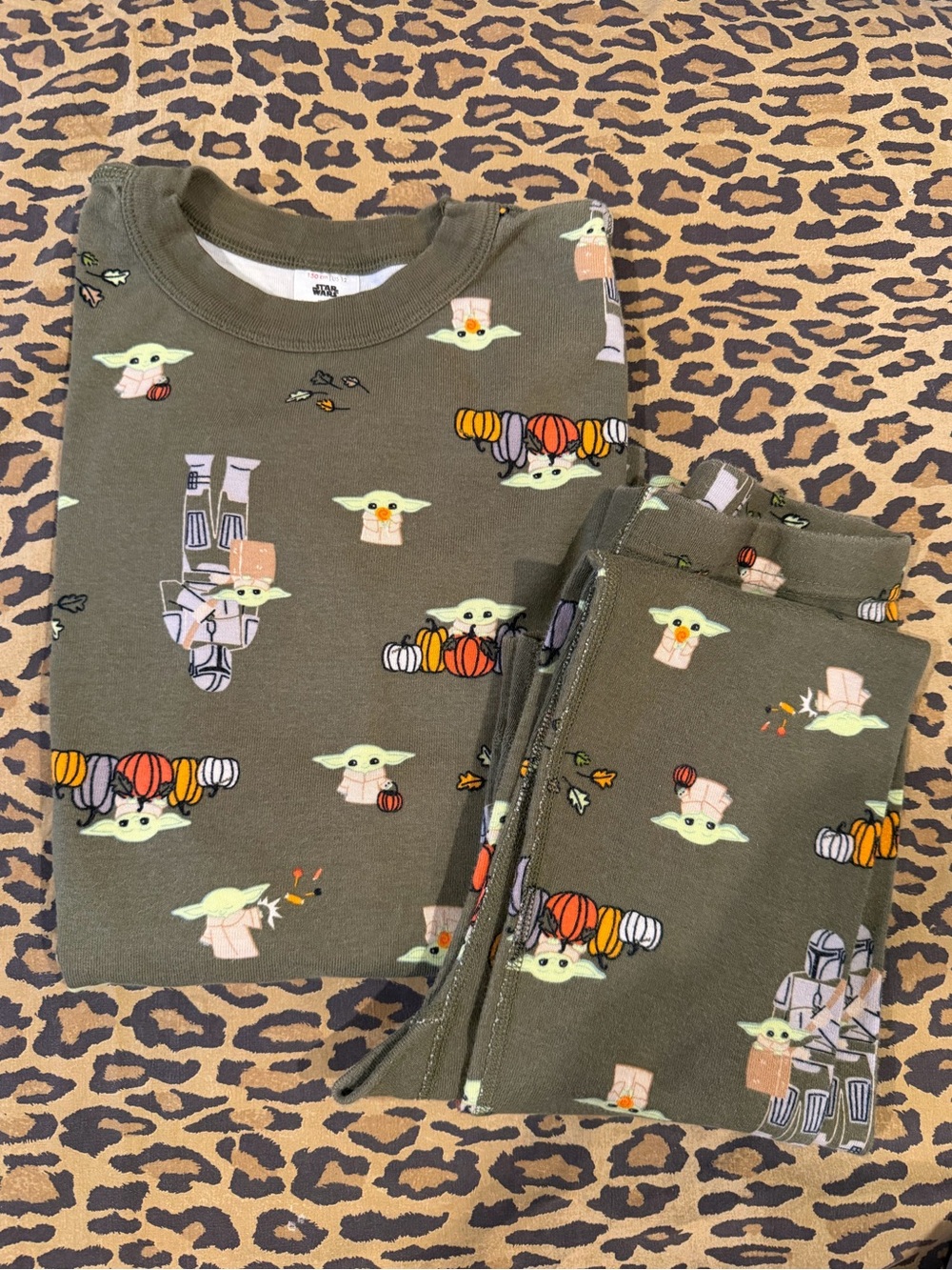 Hanna Andersson Star Wars Baby Yoda Halloween Kids Pajama Long Johns Size 12 150
